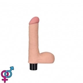 Реалістичний вібратор Reel Softee Vibrator with balls Flesh 8,0