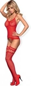 Комбінезон Obsessive Bodystocking F214 червоний S/M/L (410306)