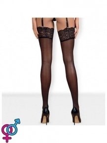 Чулки черный Obsessive Mixty stockings black S/M (410244)