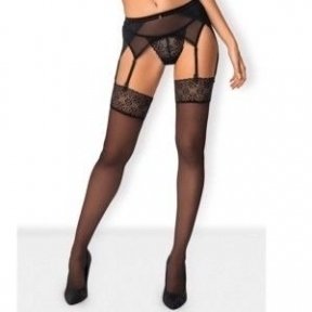 Панчохи Obsessive Shibu stockings black L/XL (410399)