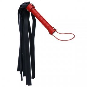 Батіг з екошкіри з червоною ручкою FLOGGER BLACK/RED (F61426)