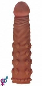 Насадка на член Pleasure X-Tender Penis Sleeve Brown Add 2