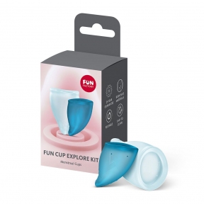 Набір менструальних чаш Fun Factory FUN CUP EXPLORE KIT, 2 шт, Multicolored Turquoise, об'єми 20 та 30 мл