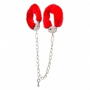 Оковы с мехом Ankle Cuffs, Red (810252)