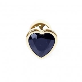 Анальная пробка с камнем в форме сердца Black Jewellery (BS64038)