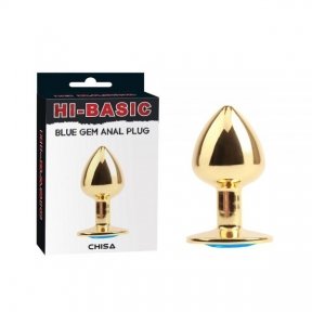 Анальная пробка металл Blue Gem Anal Plug Hi-Basic Chisa (CH96332)
