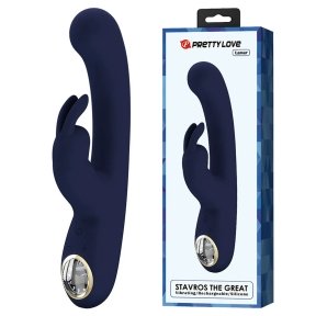 Вібратор-кролик з дисплеєм Pretty Love Lamar, синій, 22 х 4 см, (BW-500004-LED-2)