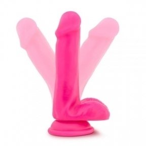 Фаллоимитатор с двойной плотностью NEO ELITE COCK W. BALLS NEON PINK (T331186)