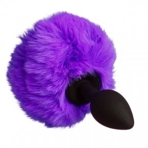 Анальна пробка з помпоном Зайчик Silicone, PURPLE S (820178)