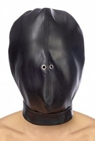 Капюшон для БДСМ Fetish Tentation Closed BDSM hood in leatherette (SO4670)