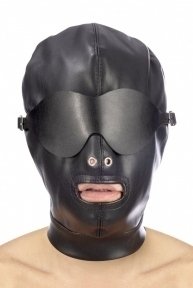 Капюшон для БДСМ со съемной маской Fetish Tentation BDSM hood in leatherette with removable mask (SO4672)