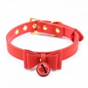 Ошийник червоний замшевий Bow and Bell RED (F61328)