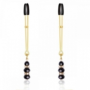 Зажимы на соски с камнями и стразами Nipple play Gold (F61296)