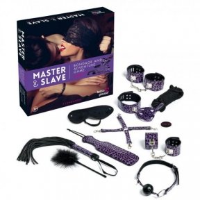 Набор БДСМ 10 предметов Master Slave, Purple Leopard (F61278)