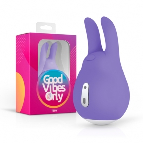 Вибратор для клитора с ушками Tedy Good Vibes Only, силиконовый, фиолетовый, 9.5 см (GVO009)