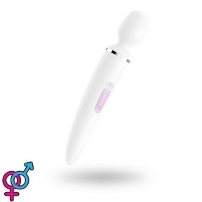 Вібромасажер Satisfyer Wand-er Woman (White/Chrome), розмір XXL (SO3458)