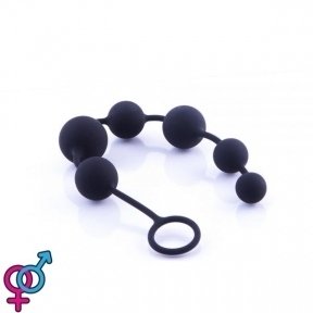 Анальные бусы Black Silicone Large (810334)