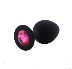 Анальная пробка Black Silicone Dark Pink, S (820150)