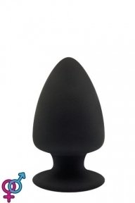 Термоактивная анальная пробка PREMIUM SILICONE PLUG M BLACK (DT21602)