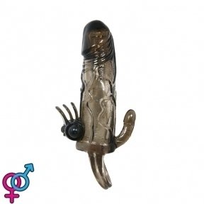 Насадка на член Brave Men Vibro Penis Sleeve Black (6603BI0497)