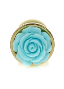 Анальна пробка з блакитною трояндою Plug-Jewellery Gold PLUG ROSE- Light Blue (BS6400126)