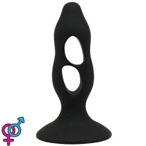 Стимулятор простати Silicone Butt Plug, Tension Exerciser Black (6603LK0203)