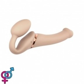Безремневой страпон Strap-On-Me VIBRATING Flesh M (SO3355)