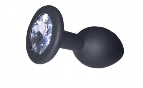 Анальная пробка Black Silicone White Shape M (285104)