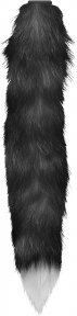Анальна пробка з хвостом Anal plug faux fur fox tail black polyeste (272401226)