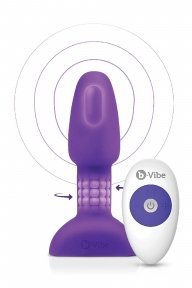 Анальна пробка з риммінг ефектом та пультом B-VIBE RIMMING PETITE, фіолетова (BV380282)