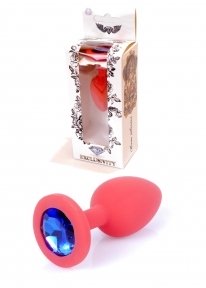 Анальная пробка с синим камнем Jewellery (BS64080)