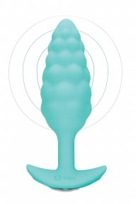 Анальна пробка з вібрацією B-Vibe Texture Bump, рельєфна, блакитна (BV28247)