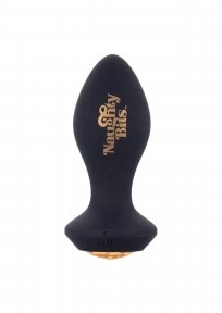 Анальная пробка с вибрацией Naughty Bits CalExotics, с кристаллом, силиконовая, черная, 10.7 х 3.2 (CL14187)