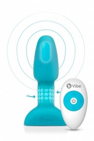 Анальна пробка з вібрацією і кульками, що обертаються Rimming Petite B-Vibe, з пультом, бірюзова (BV-006 TL)