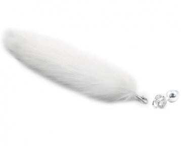 Анальная пробка искусственный меха DS Fetish Anal plug faux fur fox tail white polyeste (271100226)