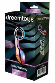 Анальный плаг из боросиликатного стекла GLAMOUR GLASS CHUNKY RING PLUG (DT22024)