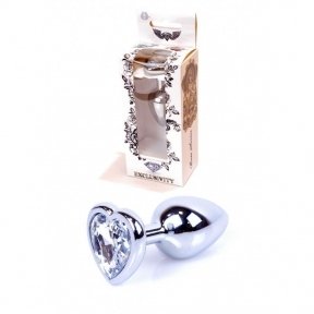 Анльна пробка Plug-Jewellery Silver Heart PLUG-Clear (BS6400048)