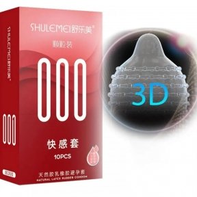Презервативы ультратонкие с точками и ребрышками Shulemei 000, 10 шт (92034)