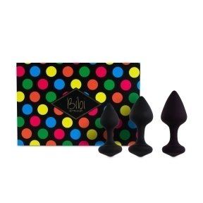 Набор силиконовых анальных пробок FeelzToys - Bibi Butt Plug Set 3 pcs Black (SO5065)