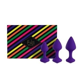 Набір силіконових анальних пробок FeelzToys - Bibi Butt Plug Set 3 pcs Purple (SO5064)