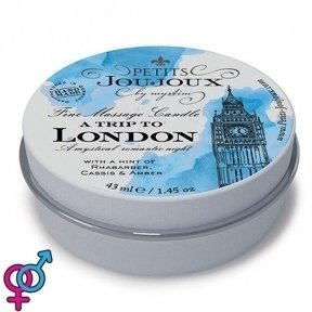Массажная свечa Petits Joujoux - London - Rhubarb, Cassis and Ambra, 43 мл