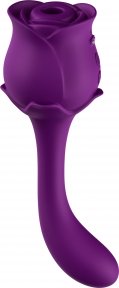 Подвійний вібратор з вакуумною стимуляцією Stymulator- ROSE S-E05 purple (52-00061-1)