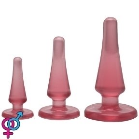 Набір анальних пробок Doc Johnson Crystal Jellies Anal Initiation Kit - Pink