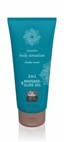 Лубрикант и массажное масло 2 в 1 Massage-& Glide gel 2in1 Amber scent (HOT67073)