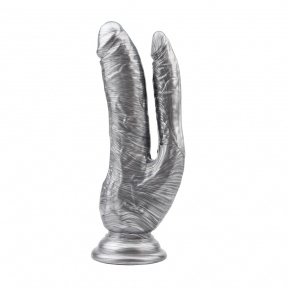 Подвійний фаллоімітатор Chisa Dark Muscle 8.0 Dildo-Silver (CH94680)