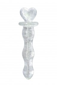 Фалоімітатор скляний NS Novelties, що світиться FIREFLY GLASS HEART A GLOW CLEAR (T280846)