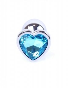 Анальна пробка Plug-Jewellery Silver Heart PLUG-Light Blue (BS6400049)