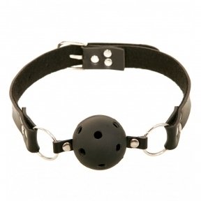Кляп Fetish пластиковый, с ремешком из экокожи, черный (PD217200)