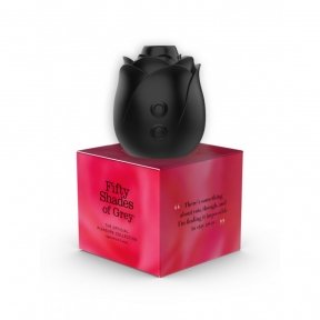 Клиторальный стимулятор в форме розы Fifty Shades of Grey Rose Clitoral Suction черного цвета (FS85439)