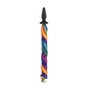 Конічна анальна пробка з хвостом NS Novelties UNICORN TAILS RAINBOW (T280413)